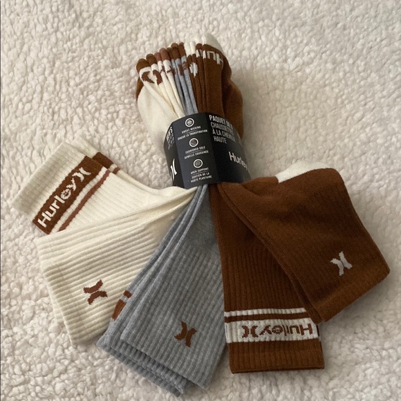 Hurley Other - Hurley Men's Socks - Brown, Gray, and White